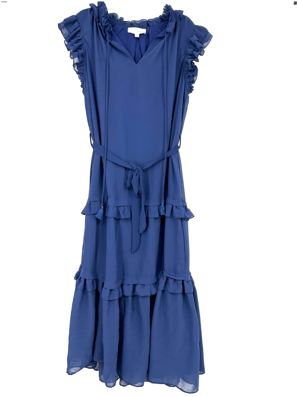 Pinch Navy Tiered Ruffle Midi Dress